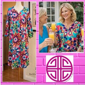 NWT Buckhead Betties Psychedelic Mod Dress 60s Pop Art Spring Resort Size M